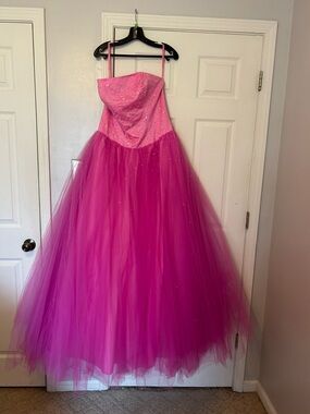 Y2K vintage hot pink prom dress